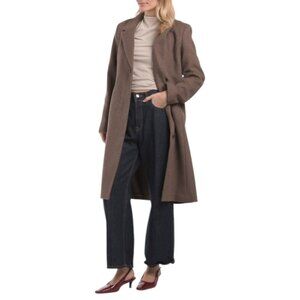 COLE HAAN Portabella Wool Blend Single Breasted Coat
